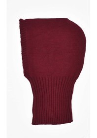 Resim Külah Balaclava Kadın Triko Kar Maskesi Bere Boyunluk Bordo Bordo Standart 
