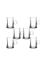 Resim 6 Lı Lüks Cam Kulplu Çay Fincanı Çay Bardağı 110ml 