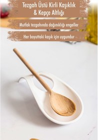 Resim Akrilik Beyaz Tezgah Üstü Kirli Kaşıklık - Kepçe Altlığı 