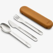Resim Citron Silikon Kılıflı Paslanmaz Çelik 3'lü Çatal Bıçak Kaşık Takımı - Caramel 1060643 
