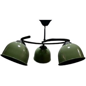 Resim Riolight Retro,rustik,vintage Siyah Gövde Haki Yeşil Başlık 3xe27 Siyah 