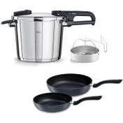 Resim Fissler Vitaquick Edition 6 Litre Düdüklü Tencere + Tava Set 