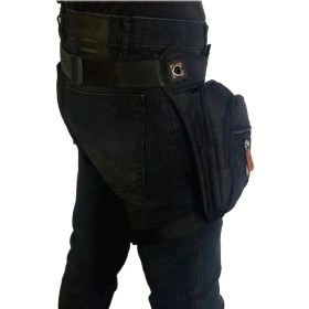 Resim SevenTeen Siyah Motosiklet Motorcu Bacak Çantası (3470) 