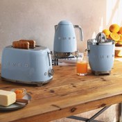 Resim Smeg Pastel Mavi Kettle Ekmek Kızartma Makinesi Ve Narenciye Sıkacağı Seti 