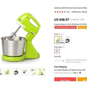 Resim 2021 Kek Hamur Mikseri, Standlı Taşınabilir Elektrikli Yumurta Çırpıcı Pişirme Mikseri Gıda Blender 