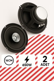 Resim SUNASK Sn-1697 650 Watt 16cm Araba Oto Hoparlör Paket İçeriği 2 Adet 