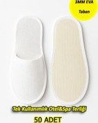 Resim Febros Tek Kullanımlık EVA Kalite Spa & Otel Terliği – 50'lİ Paket | Hijyenik, Kaymaz Tabanlı, Unisex 