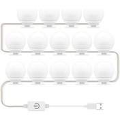 Resim Neevoyu Led Ayna Işıklı Lambalar, 3 Renk Tonu, Usb Dokunmatik, Sürekli Işık Ayarlama, 14 Led, Makyaj Dolap Işığı 