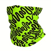 Resim Vintage tarzı yeşil geometrik balaclava - Bisiklet ve balıkçılık için nefes alabilen polyester boyun gaiteri, rüzgar geçirmez ve yumuşak 
