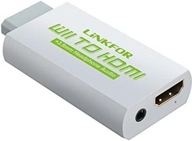 Resim LiNKFOR-LinkWii HDMI Dönüştürücü Wii'den HDMI'ya Dönüştürücü için Wii'den HDMI'ya ve 3.5mm Ses Çıkışı Wii Sinyali 720p ve 1080p HDMI Sinyali Wii2HDMI Desteği ETC NTSC PAL HDTV Kulaklık ile Uyumlu 