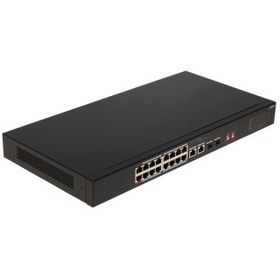 Resim DAHUA S3218-16ET-135, 16 Port, Megabit, PoE 135W, 2 Port GigaBit Uplink, 2 Port GigaBit SFP, Longe Range 250Mt, Yönetilemez, Rack Mount Switch 