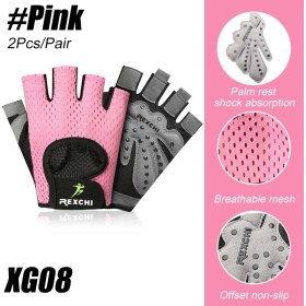 Resim Liangduo Shop XG08-PEMBE Tarzı M Boyutu Hava Spor Salonu Egzersiz Eldiveni Erkek Kadın Nefes Bisiklet Eldiveni Fitness Eğitimi Halter Asılı Çekme Ups Tırmanma (Yurt Dışından) 