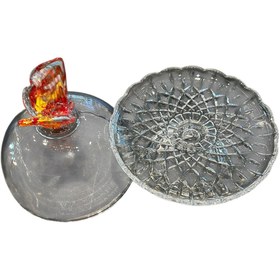 Resim Mikasa Moor Amber Kelebekli Kapaklı Cam Kek Standı 18x21cm 