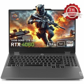 Resim Lenovo LOQ 15ARP9 83JC00FKTRv3 AMD Ryzen 7-7435HS 32GB DDR5 2TB SSD RTX4060 8GB 15.6 inç 144Hz Full HD FreeDos Gaming Laptop 