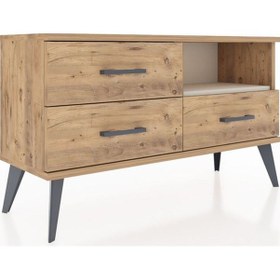 Resim Arges Şifonyer Tek Raflı 3 Çekmeceli 88x30x48 Çam-aytaşı/çam Aytaşı/çam 