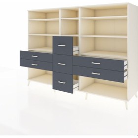 Resim Kronos Dolap 8 Raflı 7 Çekmeceli 220x59x163 Aytaşı-aytaşı/antras Aytaşı-aytaşı/antrasit 