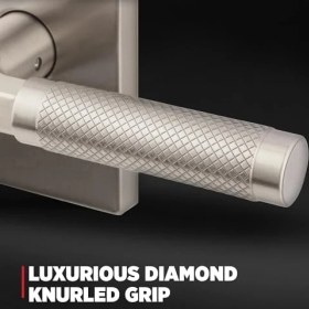 Resim NY Home Prava Iç Mekan Kapı Kolu Kilitli Kapı Kolu Banyo ve Yatak Odası Için Kapı Kolu Nikel, Ters Çevrilebilir Anahtarsız Düğme Kilit Kapı Kolu Mikroban Korumalı 