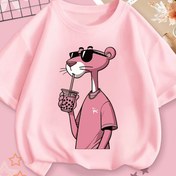 Resim Şık Pembe Leopar Baskılı Kız Çocuk Tişörtü - Serin Karikatür Moda Gözlük Tasarımı, Yuvarlak Yaka Kısa Kollu, Nefes Alabilen ve Rahat Yazlık Günlük Giysi 8-14 Yaşlı Gençler İçin, Dış Mekan Oyunları ve Günlük Stil için Mükemmel, Gençlerin Yazlık Giysisi | Trendy Gençlerin Modası | Makinede Yıkanabilir Üst, Kız Çocuk Tişörtleri 