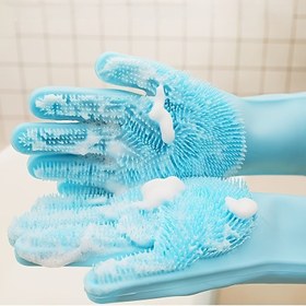Resim 2 adet Pet Banyo ve Masaj Fırçası Eldiven - Köpekler ve Kediler için Yumuşak Silikon, Bakım, Şampuanlama ve Spa Kullanımı için İdeal - Mükemmel Anneler Günü Hediyesi, Masaj Aracı | Eğlenceli Tasarım | Yumuşak Silikon Malzeme 