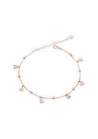 Resim Brezza Lusso Jewelry Kalp Figürlü Clasical Sallantılı Gümüş Kadın Ayak Halhal Rose 