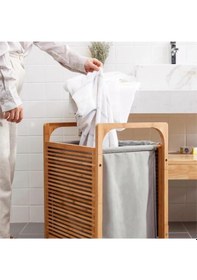 Resim Digithome Bambu Kirli Sepetli Banyo Düzenleyici Çamaşır Sepeti Jw-20290 