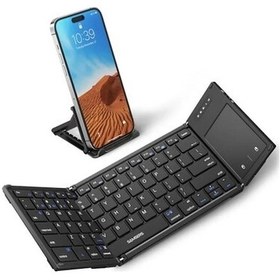 Resim Samsers Dokunmatik Yüzeyli Katlanabilir Bluetooth Klavye Black-62873 
