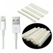 Resim OMAC Kopya - Orjinal Apple Iphone Şarj Kablo Koruyucu 10 Adet 6 Cm 6,4mm (makaron) Beyaz 