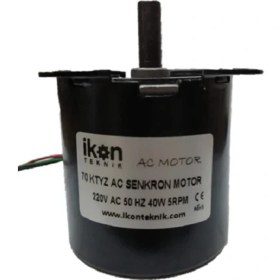 Resim İkon Teknik İKON TEKNİK AC SENKRON MOTOR 70 KTYZ 40 Watt 5 RPM 220 Volt VİYOL MOTORU 