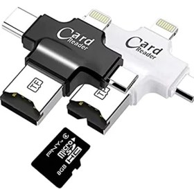 Resim Flagen 4 In 1 Ios Android Type-C Lightning Usb-A Micro Sd Tf Kart Okuyucu 