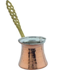 Resim Ludıa Dövme Bakır El Yapımı 120ml Cezve Kahve Cezvesi No1 