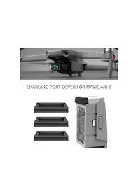 Resim Dji Mavic Air 2 Pil Şarj Portu Koruyucu Silikon Tapa 3 Lü Set 