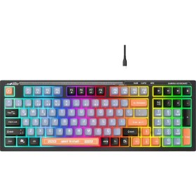 Resim Kb-98 Sılent Siyah/gri/turuncu Sessiz Rainbow Q Membrane Oyuncu Klavyesi 