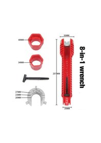 Resim Geeroyoo 8'li Çok Amaçlı Kaymaz Musluk Anahtarı Banyo, Mutfak Ve Ev Tipi Vana Bakımı İçin Pratik Tesisat Aleti 