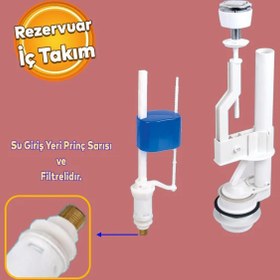Resim Alafranga Oturmalı Tuvalet Rezervuar Basmalı İç Takımı Klozet Sifon İç Düzenek Otomatik Su Dolum 