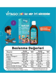 Resim Vitago Kids Rafadan Tayfa Balık Yağı Şurup 150 ML 