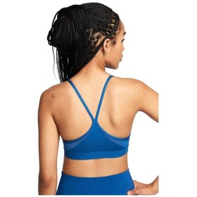 Resim Nike Dri Fit Indy V Neck Light Support Womens Bra Fuchsia Kadın Sporcu Sütyeni Mavi 