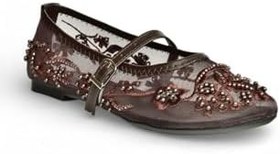 Resim Fox SHOES Y726330115 Kahverengi File İnci Detaylı File Kadın Babet, 37 