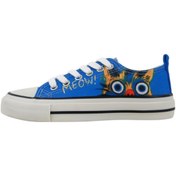 Resim Dogo Kadın Vegan Mavi Sneakers - Meow Attack Tasarım 
