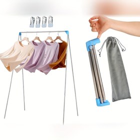 Resim Taşınabilir Katlanabilir Metal Askı - Dayanıklı 4.54KG Kapasite, Seyahat ve Ev Kullanımı için Yerden Tasarruf Sağlayan Tasarım, Hassas Giysileri Kurutmak İçin İdeal, Seyahat Askısı|Kompakt Askı|Dayanıklı Askı 