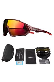 Resim KAPVOE Hailstones Değişebilir 5 Lens Mtb Polarize Bisiklet Spor Dağ Kayak Gözlüğü 