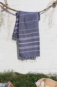 Resim %100 Pamuklu 100x180 Peştemal Plaj Havlusu Jakarlı LACİVERT 