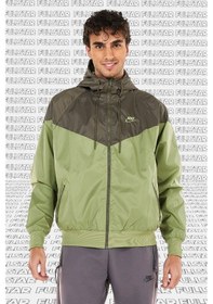 Resim Nike Sportswear Windrunner Jacket Blue Green Kapüşonlu Erkek Ceketi Yeşil Haki Yeşil 