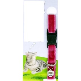 Resim LTG Nova Kadife Dokulu Ayarlanabilir Çıngıraklı Kedi Tasması 