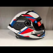 Resim mt Helmets Thunder 4 Sv Luminence A7 Mat Beyaz/mavi 