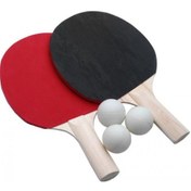 Resim Ahşap 2'li Masa Tenisi Raketi + 3 Adet Pinpon Topu Pinpon Seti 