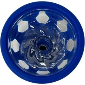 Resim Elenor Nargile Bölmeli Silikon Cam Lüle Mavi 