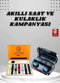 Resim MT29 GİYİM Yeni Model Akıllı Saat ve Kulaklık Kampanyası Nabızz Ölçer Bluetooth Bağlantılı Uzun Pil Ömrü 