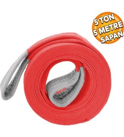 Resim Badem10 Sapan Polyester Spanzet 5 Ton 5 Metre Kırmızı Sağlam Yük Kaldırma Taşıma İndirme Halat 