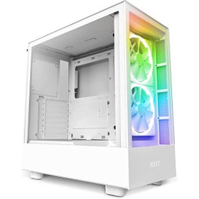 Resim Nzxt H5 Elite CC-H51EW-01 2x140 MM RGB + 1x120 MM Fan Temperli Cam USB Type-C eATX Mid-Tower Gaming Bilgisayar Kasası Nzxt