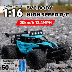 Resim 20KM Menzilli Yüksek Hızlı RC Araba - USB Şarj Edilebilir, 500mAh Pil, 2.4GHz Uzaktan Kumanda, Dayanıklı Mavi & Siyah Plastik Gövde - Dış Mekan Eğlencesi İçin Mükemmel, Dış Mekan RC Araba|Dinamik Grafikler|Dayanıklı Plastik Gövde, Şarj Edilebilir RC Araba 
